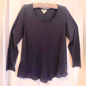 Style & Co Navy Jersey Knit Top
